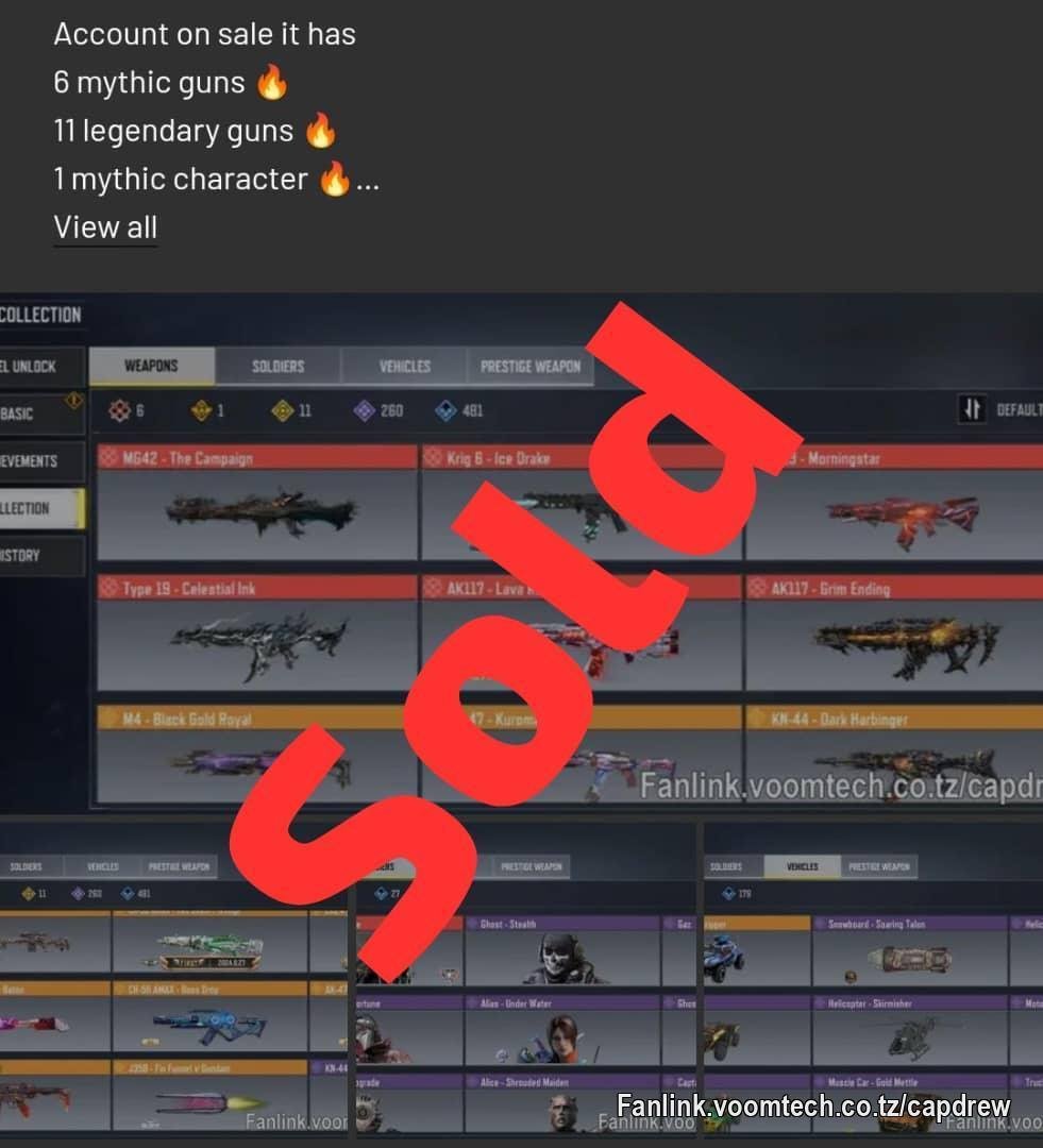 Account sold out